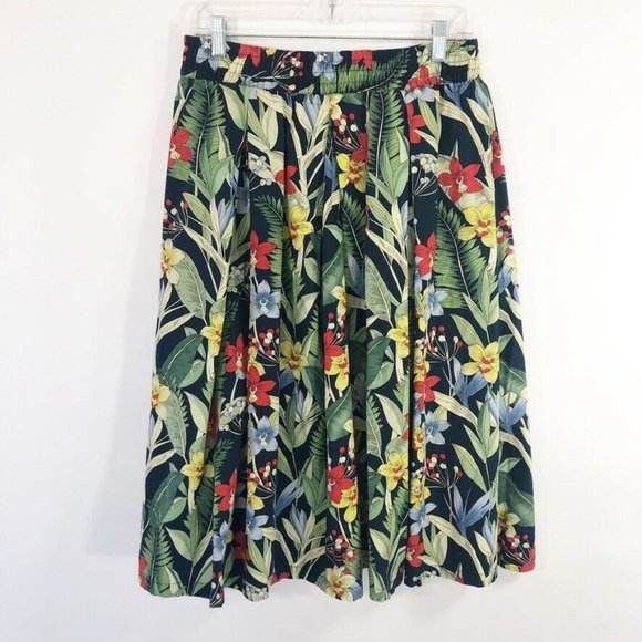 Philosophy Floral Print Full Midi Skirt Elastic M - Picture 3 of 8